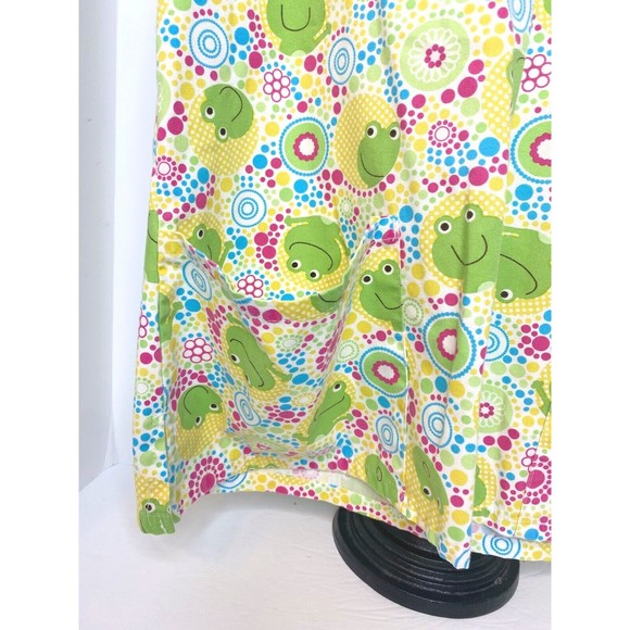 Dickies Smiling Frogs Geometric Polka Dots Yellow Small Scrub Top - Picture 2 of 10